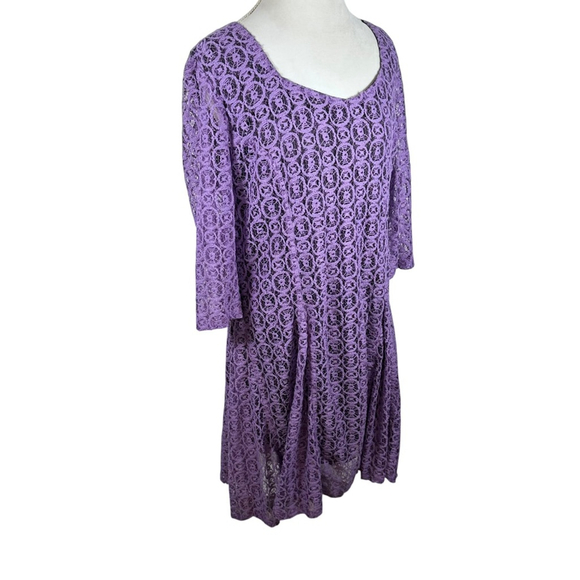The Pyramid Collection Purple Lace Dress A-Line Cut Midi Romantic Boho Size 1X - Picture 8 of 11